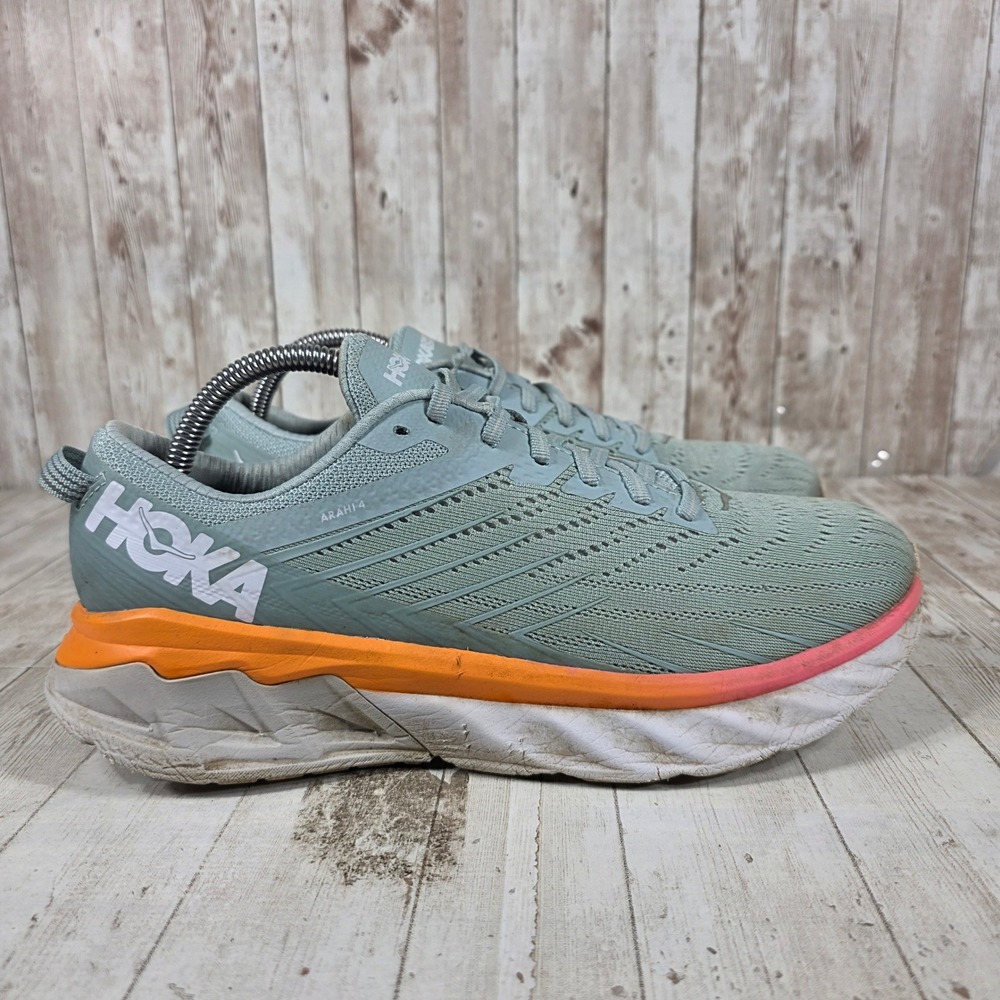 Hoka One One Arahi 4 Womens Running Shoes Size‎ 10.5 Blue Orange Stability